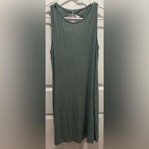 American Eagle Outfitters Olive Ribbed Dress